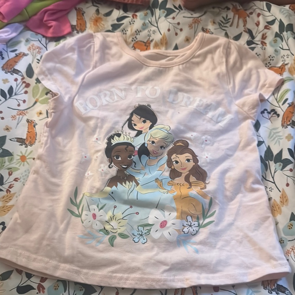 Disney Pink Short Sleeve Tee with Artistic Prints